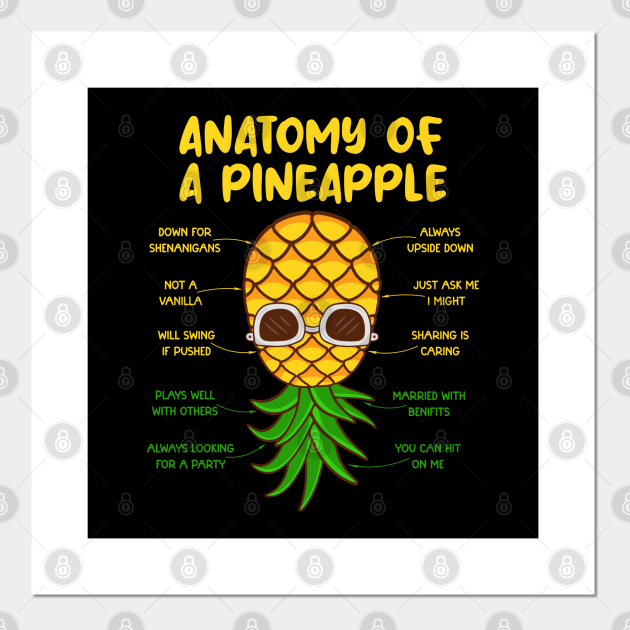 Anatomy Of A Pineapple Funny Upside Down Swinger Pineapple